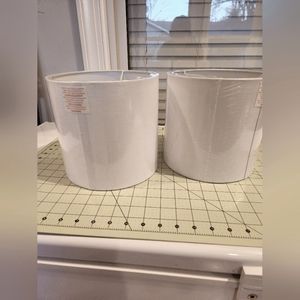 Set of NEW Lamp Shades White Linen 7.5×8 inch
